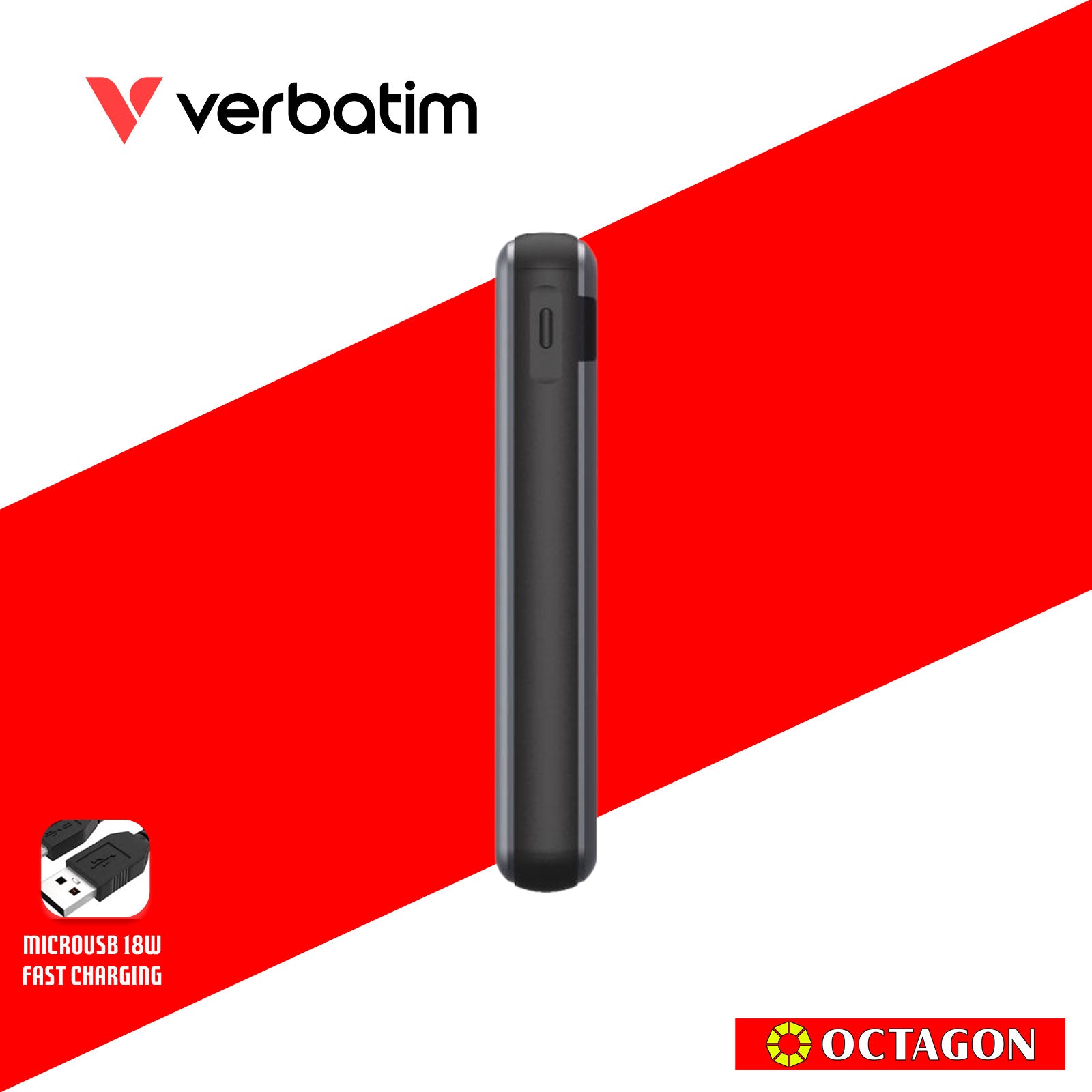 VERBATIM 66628 POWER BANK 20000MAH / 22.5W ALUMINIUM - PD + QC3.0 (GREY)