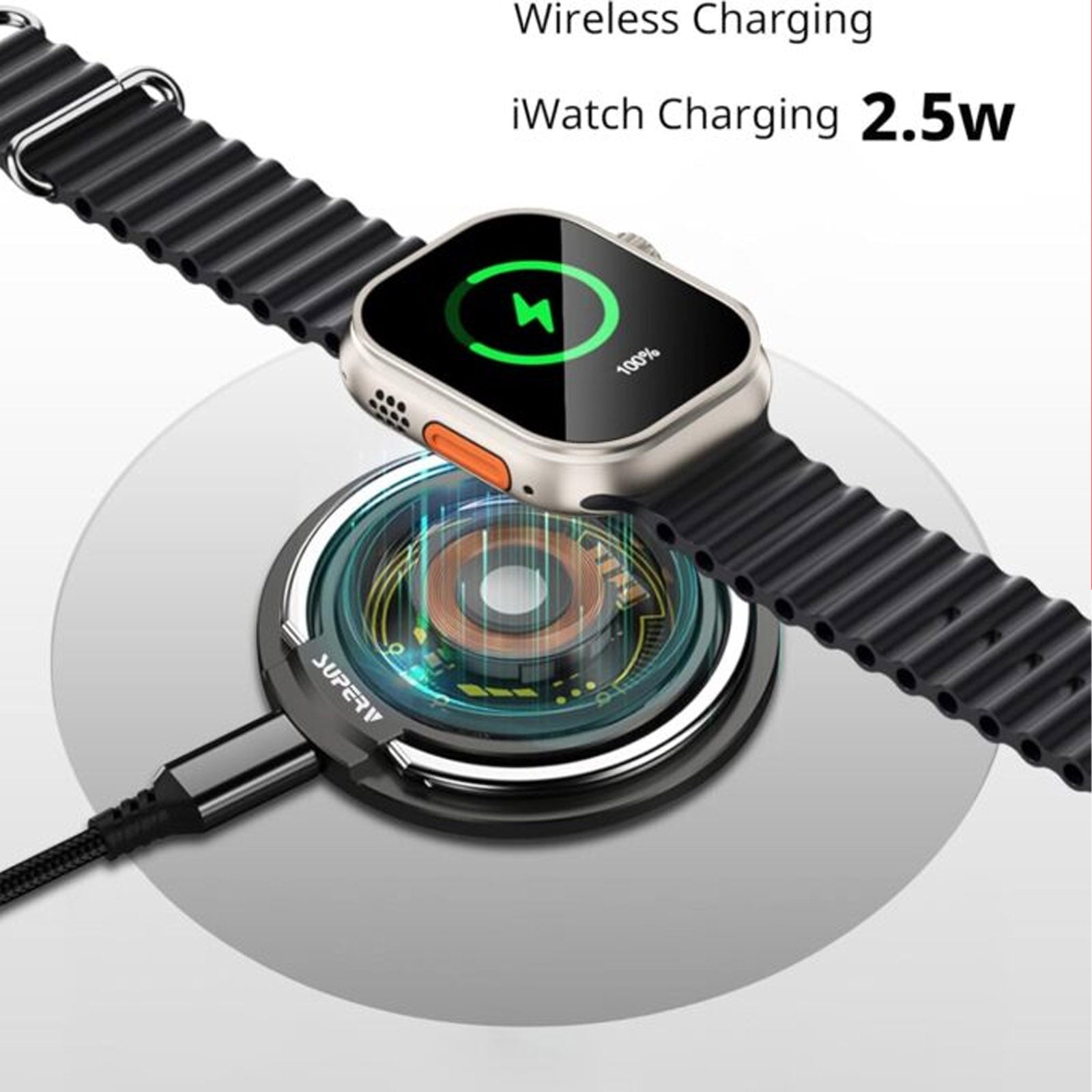 SUPERV G93 15W DOUBLE-SIDED WIRELESS MAGNETIC CHARGING RING (OUTPUT 15W WIRELESS CHARGING/ OUTPUT IWATCH CHARGER 2.5W)