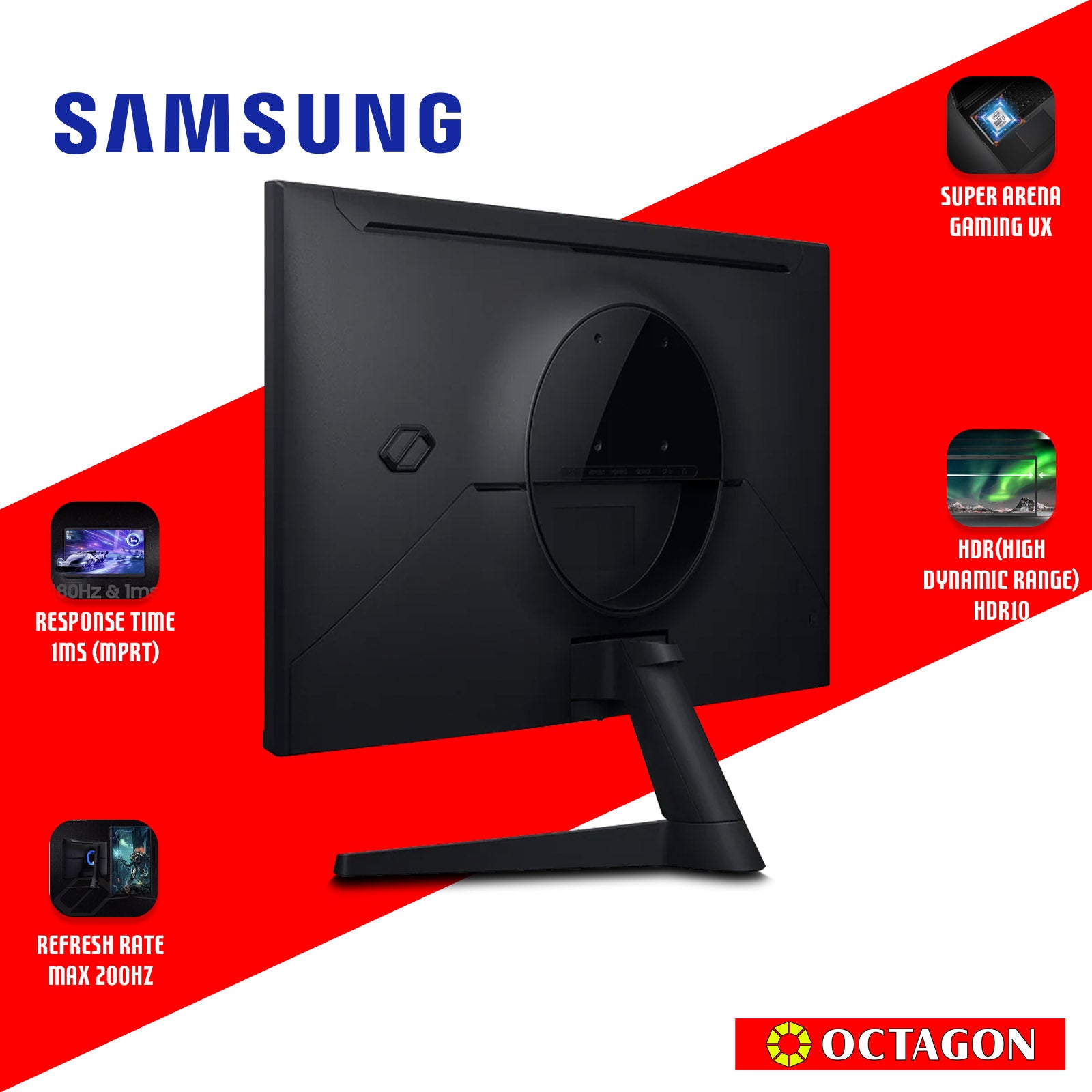 SAMSUNG ODYSSEY G5 G53F LS27FG530EEXXP 27" QHD IPS 1MS 200HZ FREESYNC GAMING MONITOR