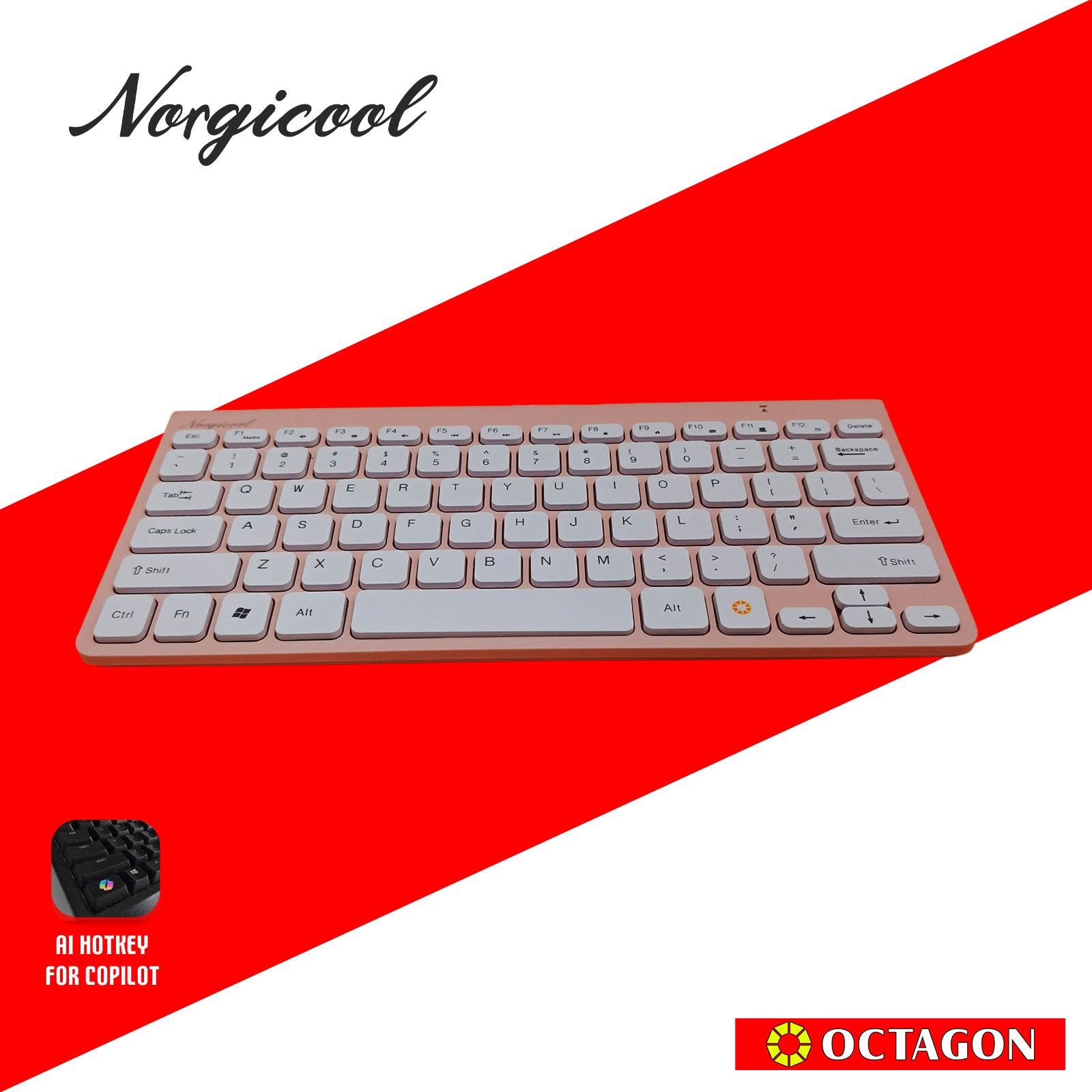 NORGICOOL NK2213 WIRED USB KEYBOARD COPILOT BLUE/PINK/BLACK