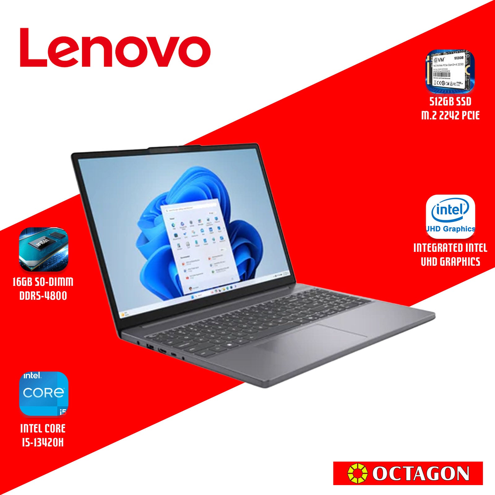 LENOVO IP S3-15 (83K100NEPH)/ CORE I5 13420H/ 16GB/ 512GB SSD/ 15.3 WUXGA IPS/ WIN 11 PRO/ 2 YRS PREMIUM CARE