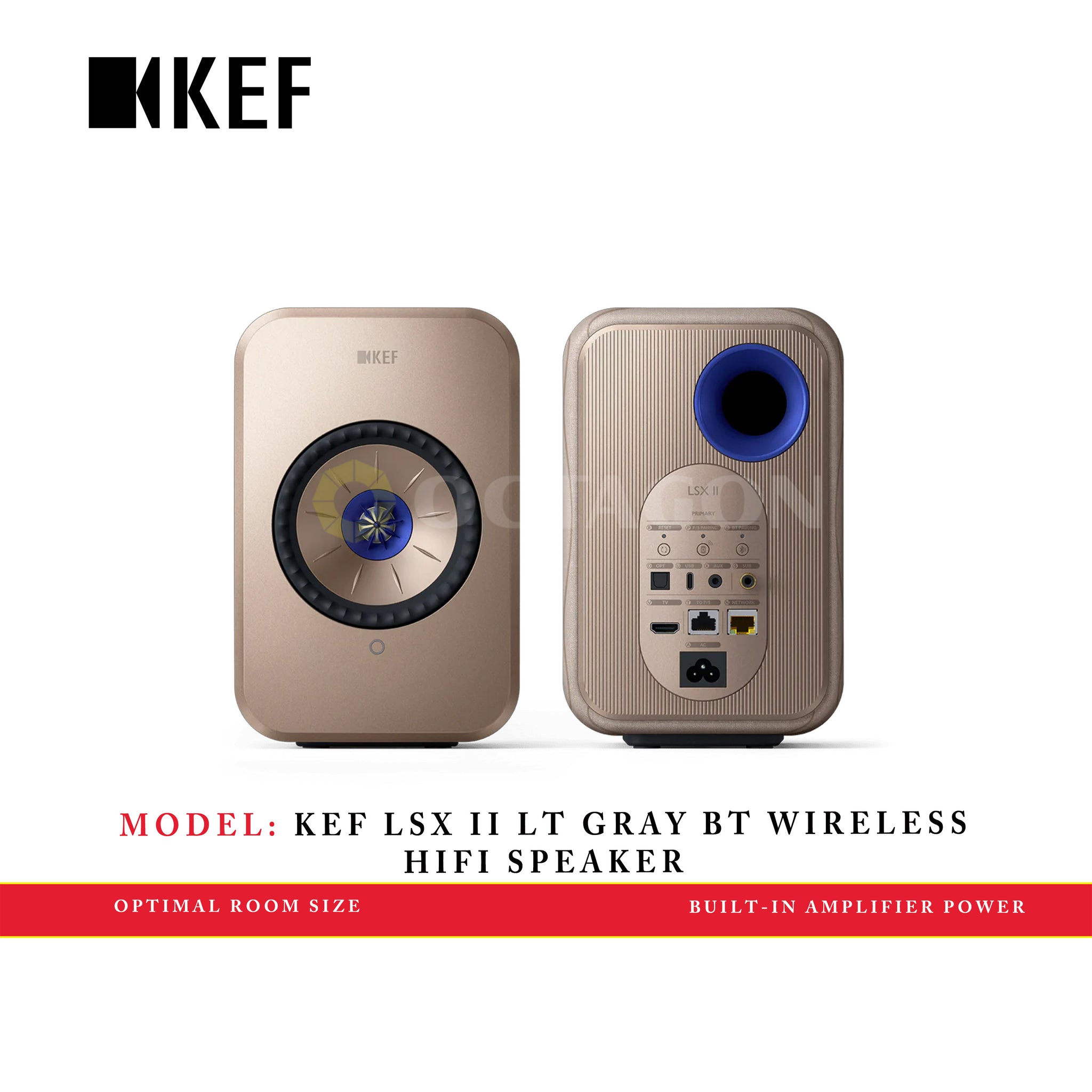 KEF LSX II LT GRAY BT WIRELESS HIFI SPEAKER Octagon Computer Superstore
