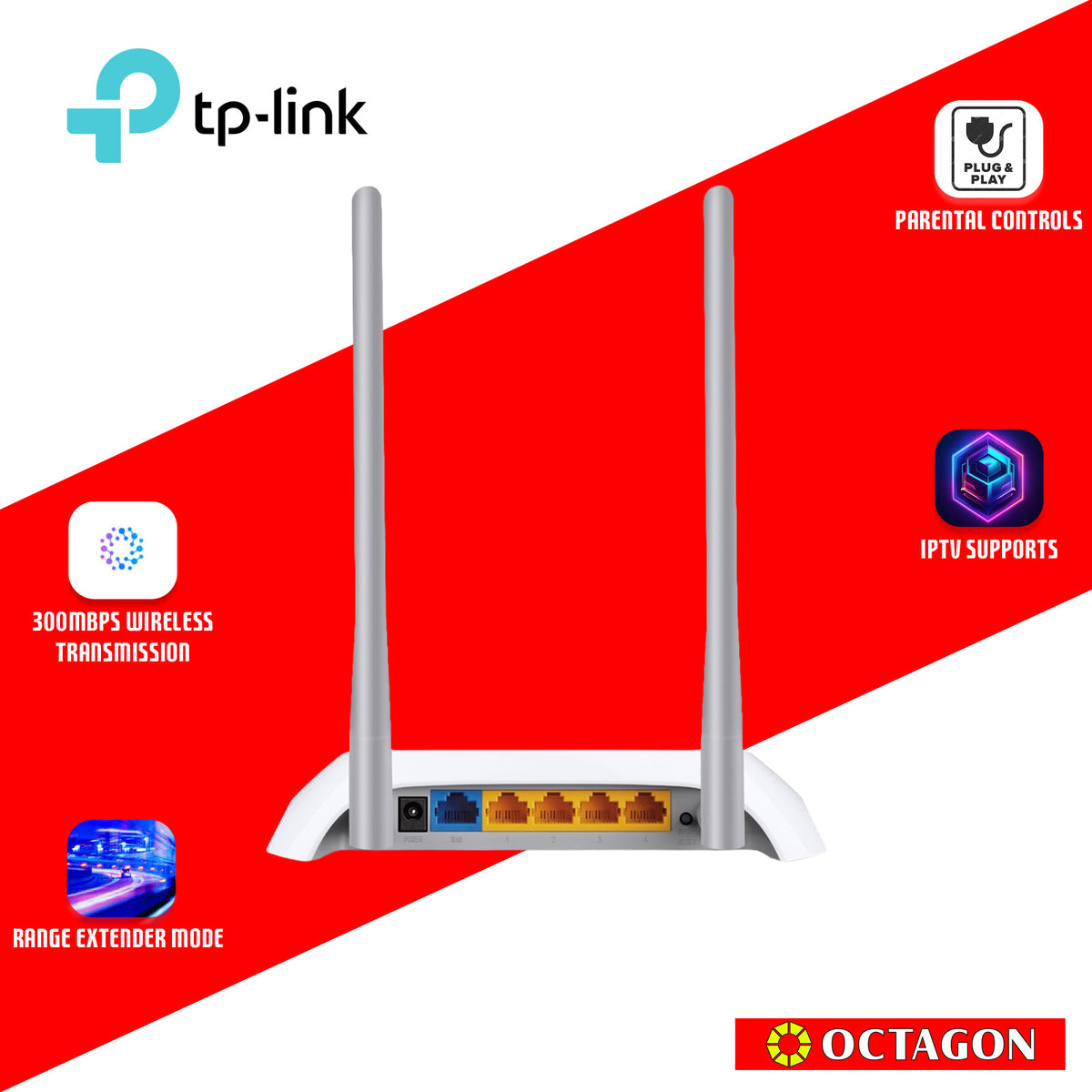 Octagon Router TPLINK TL-WR840N 300MBPS WIRELESS N ROUTER – Octagon Computer Superstore