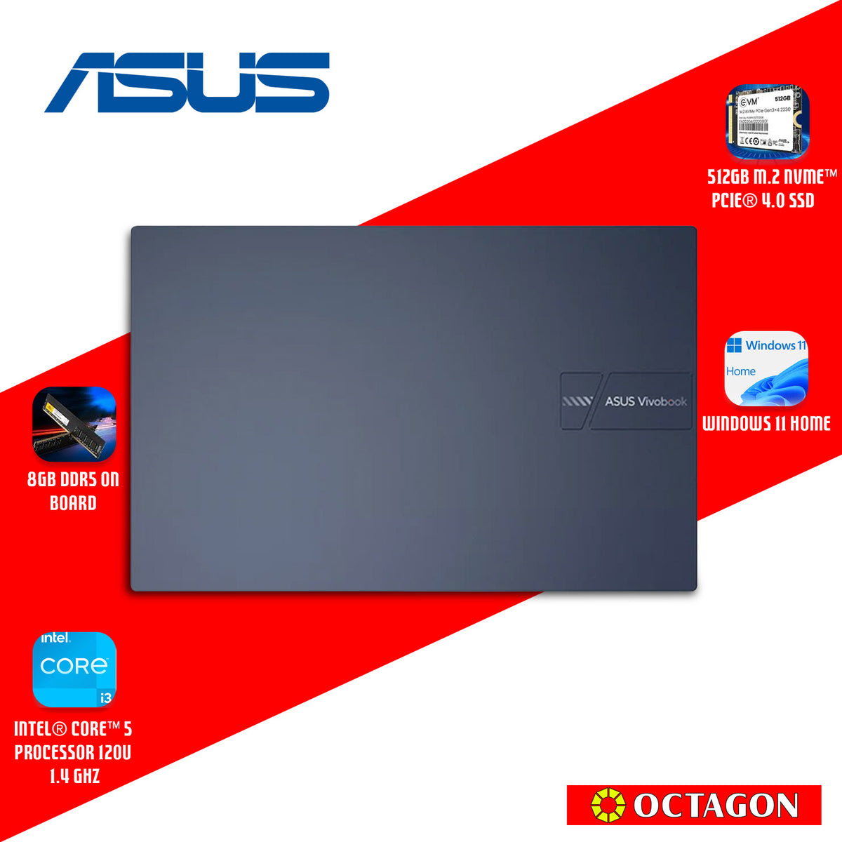 ASUS X1504VA-BQ4472WSM/ CORE 5-120U/ 8GB/ 512GB SSD/ 15.6 FHD/ WIN 11/ BLUE