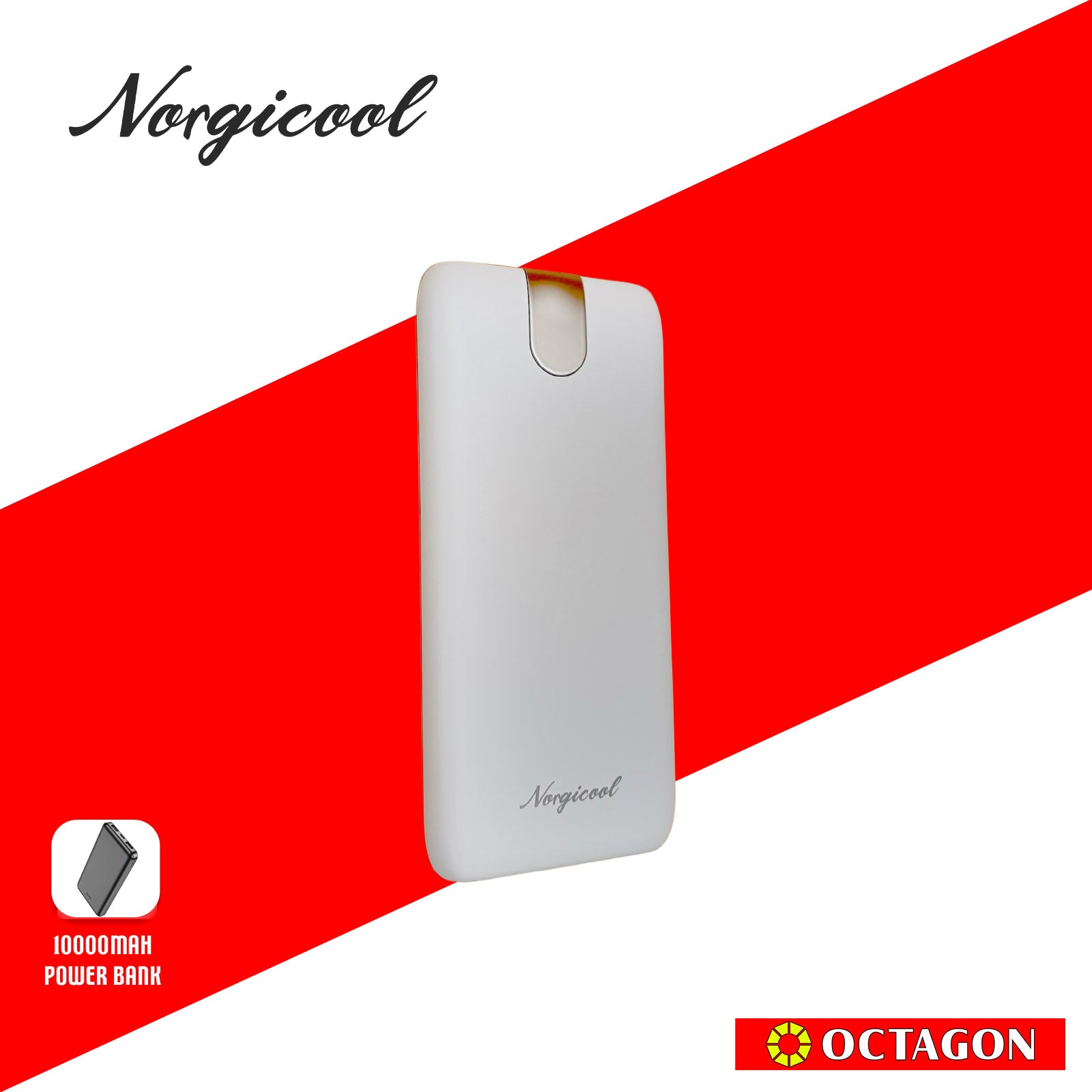 NORGICOOL NP026-WH PD20W 10000MAH W/ TYPE C AND LIGHTNING POWER BANK WHITE