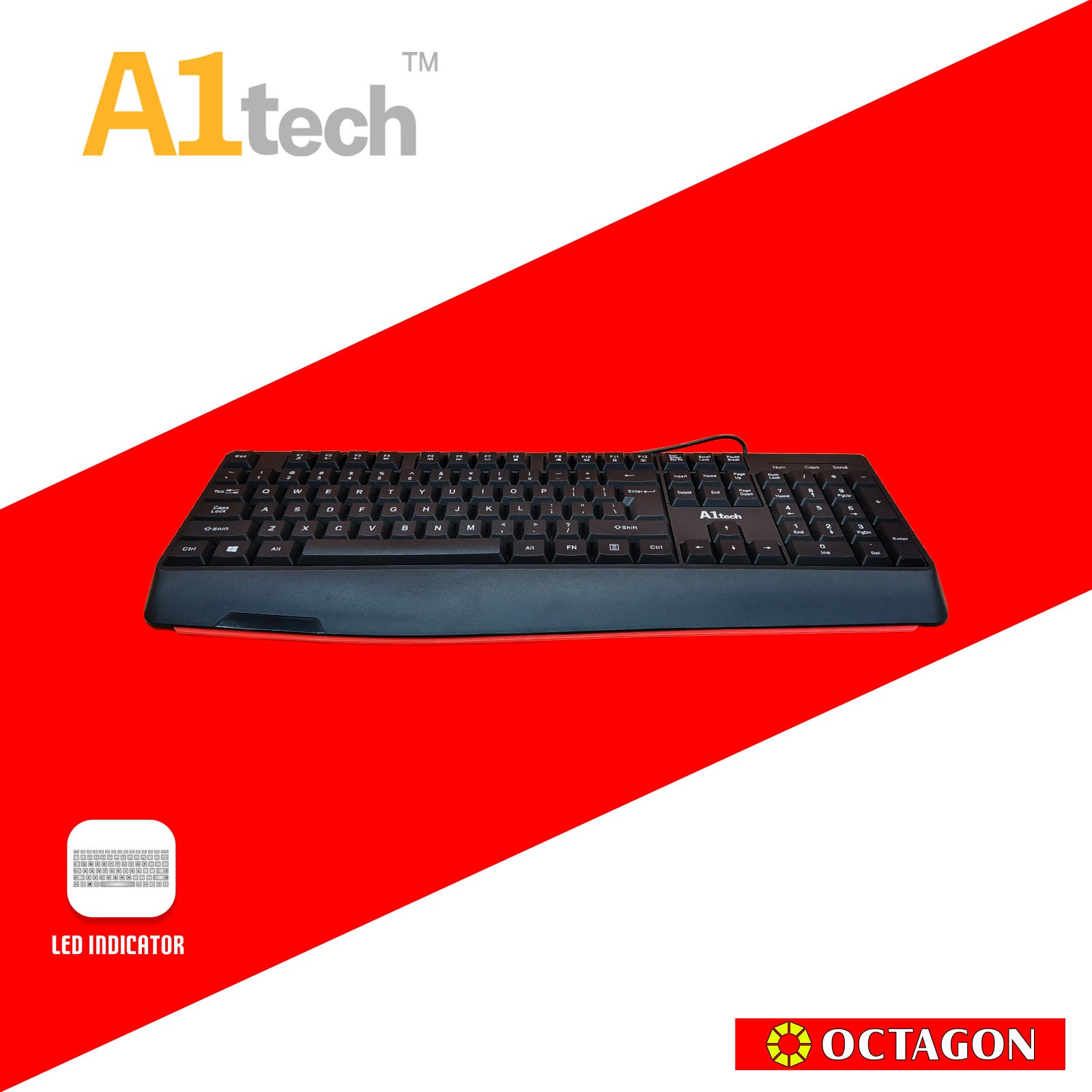 A1TECH AC-KB725-BK USB KEYBOARD 104 KEYS BLACK