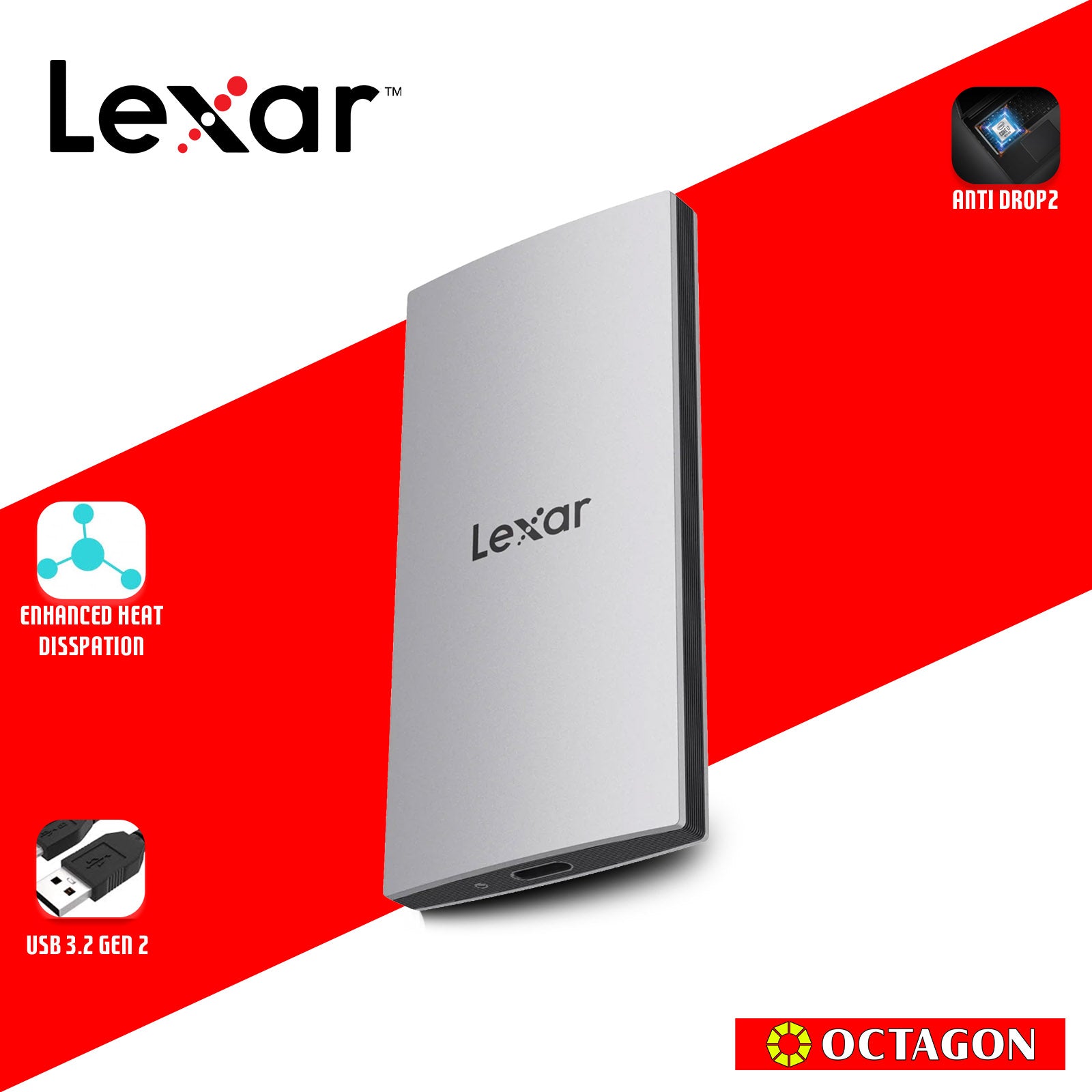 LEXAR 1TB ES3 PORTABLE SSD 1050MBPS