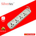 SILVERTEC NEW SV38-1.8M 4-OUTLET UNIVERSAL PLUG/ 4-SWITCH/ 1.8M/ 10A/ 2500W/ 250V IVORY POWER STRIP W/ SURGE PROTECTION