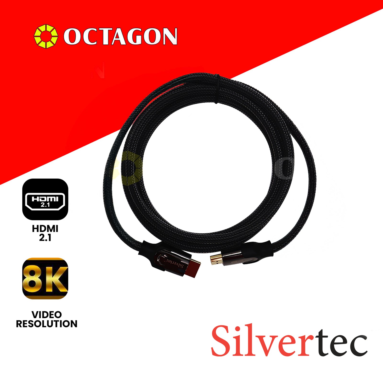SILVERTEC 8K2M-GY 2M HDMI 2.1V ZINC