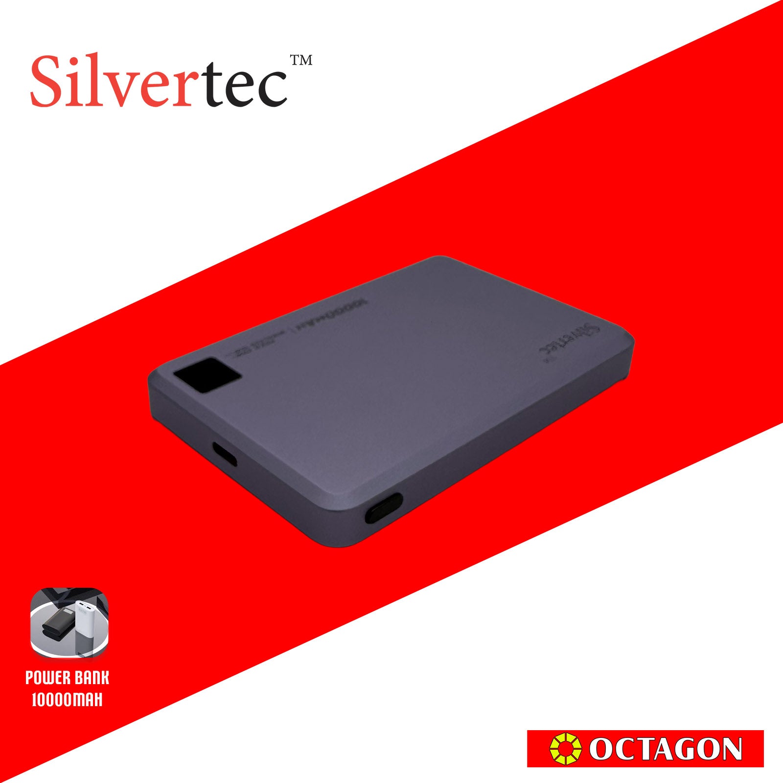 SILVERTEC SRT-MP100-PP ULTRA-SLIM MAGNETIC WIRELESS PD20W POWERBANK 10000MAH (LIGHT PURPLE)