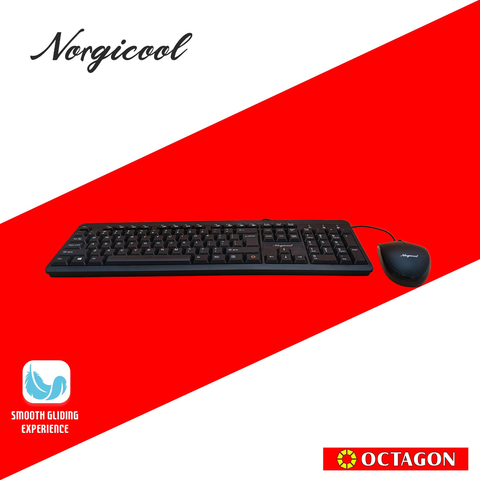 NORGICOOL NC001I BLACK USB COMBO 104 KEYS