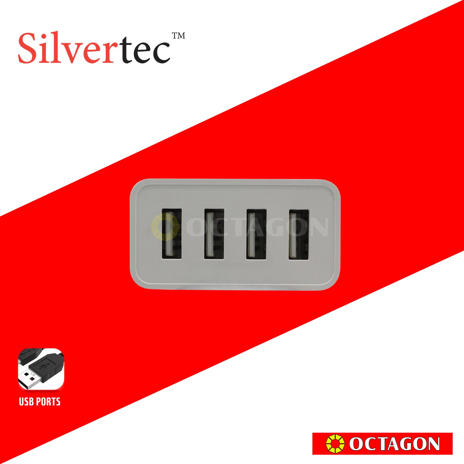 SILVERTEC SPC4-V220-WH 4-USB PORTS 25A