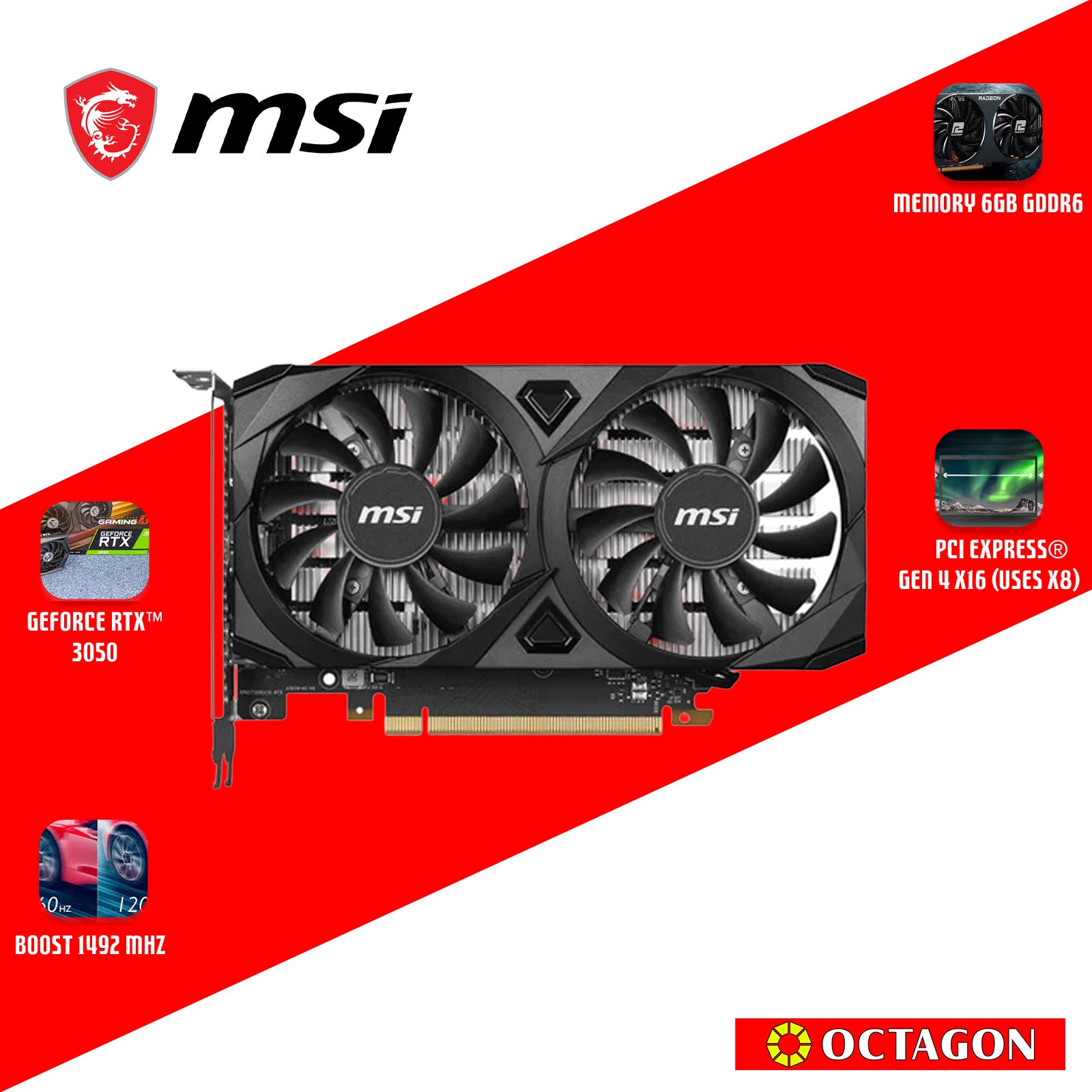 MSI RTX3050 VENTUS 2X 6G OC