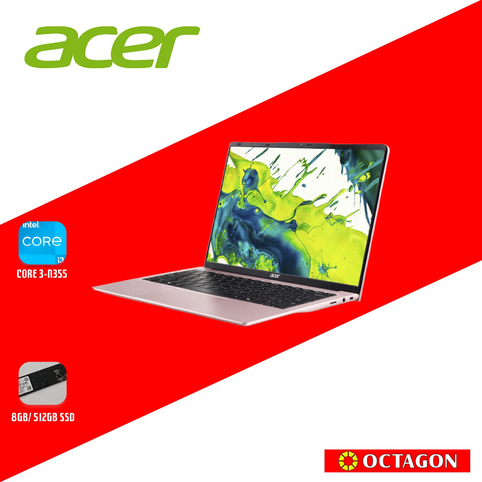 ACER ASPIRE LITE AL14-32P-37PL NUDE PINK/ CORE 3-N355/ 8GB/ 512GB SSD/ 14