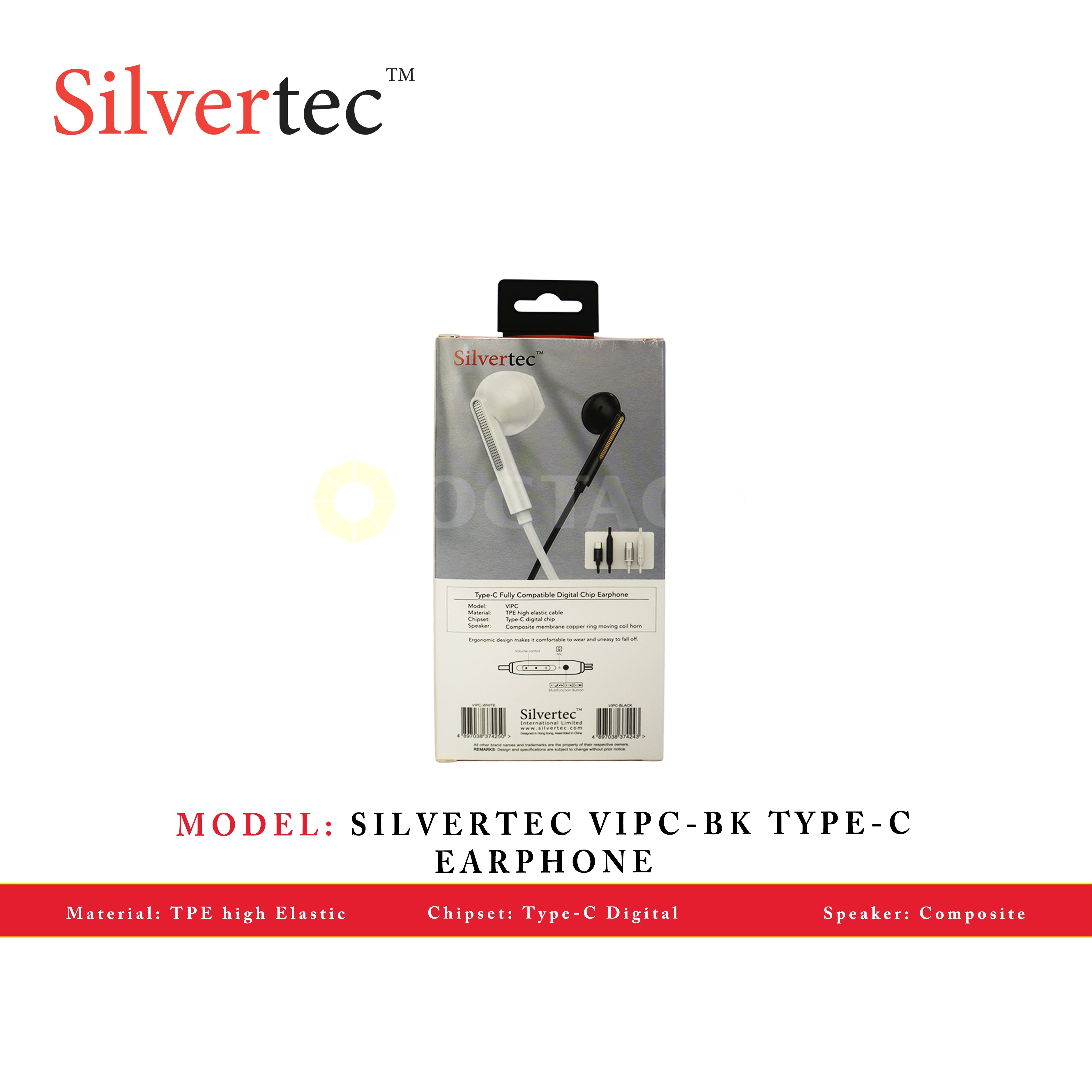SILVERTEC VIPC-BK TYPE-C EARPHONE