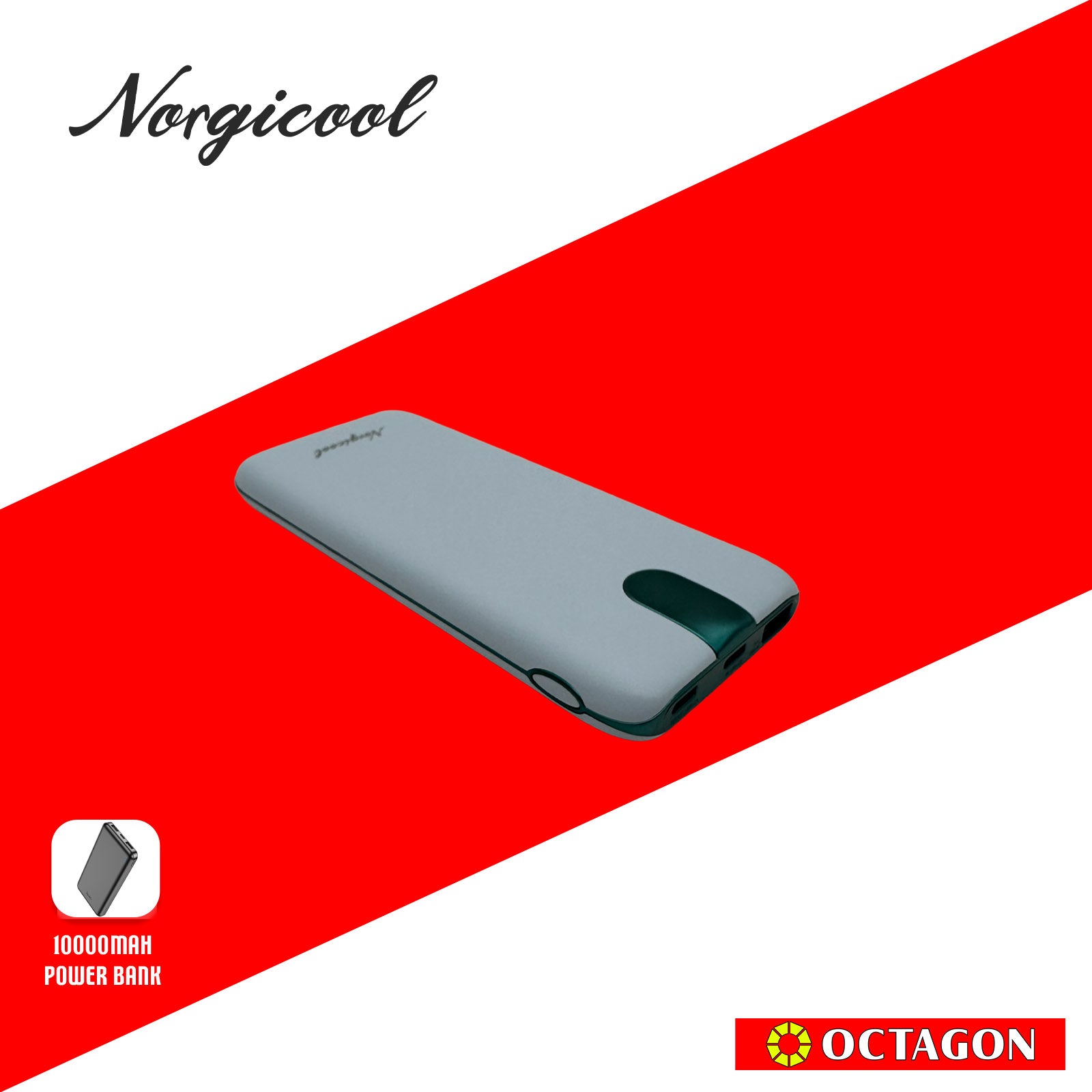 NORGICOOL NP026-BL PD20W 10000MAH W/ TYPE C AND LIGHTNING POWER BANK BLUE