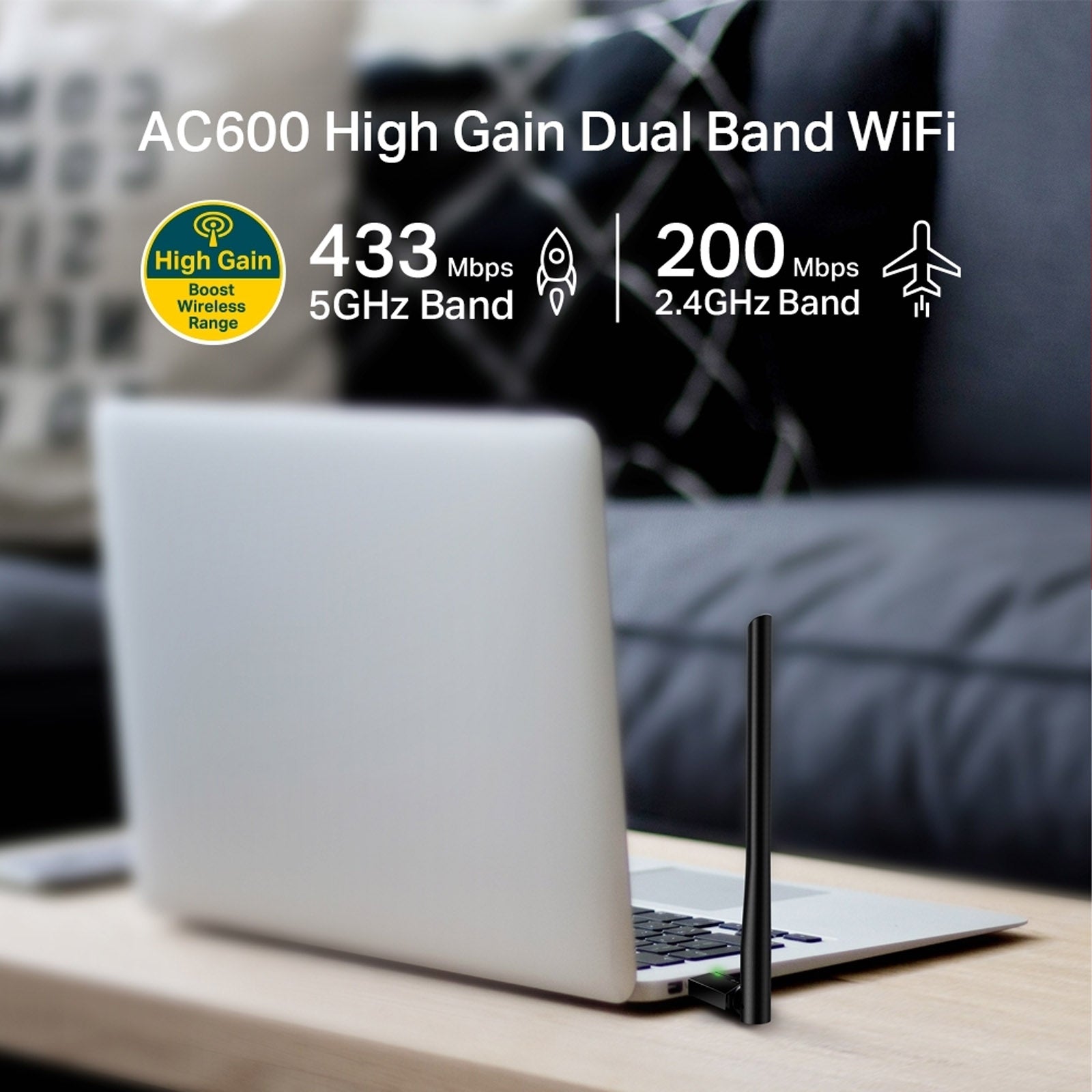 TPLINK ARCHER T2U PLUS AC600 HIGH GAIN WIRELESS DUAL BAND USB ADAPTER