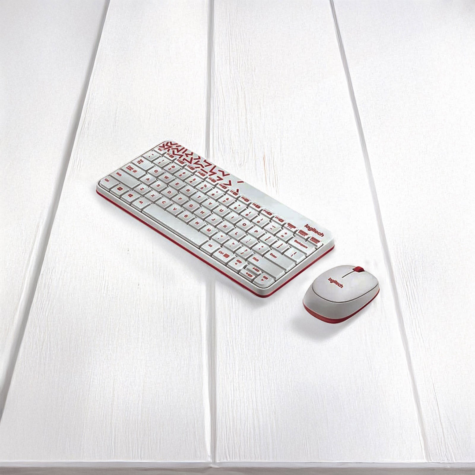 LOGITECH MK240 NANO WHITE+VIVID RED WIRE