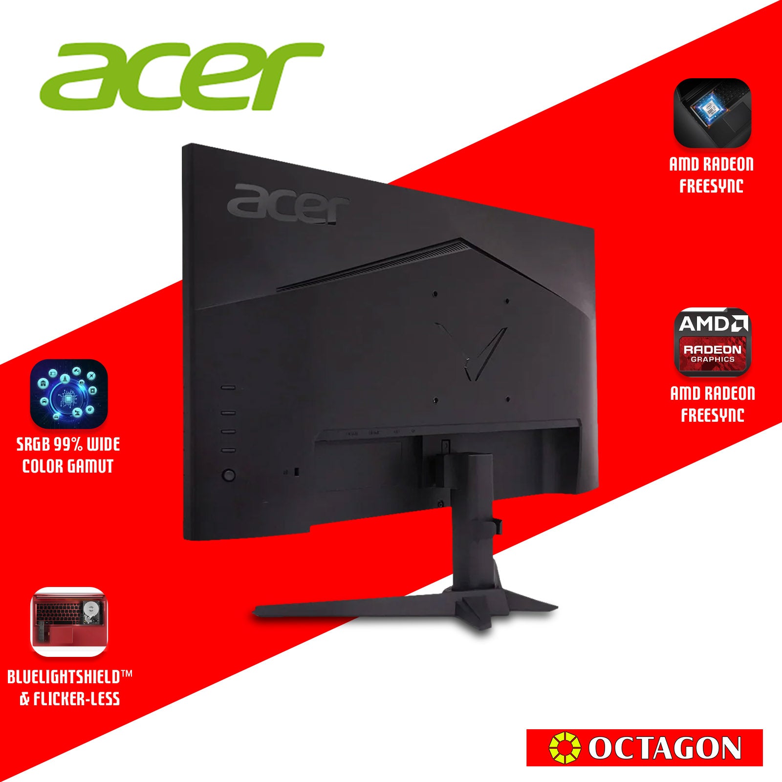 ACER NITRO VG240Y X1 23.8 200HZ 1MS IPS GAMING MONITOR