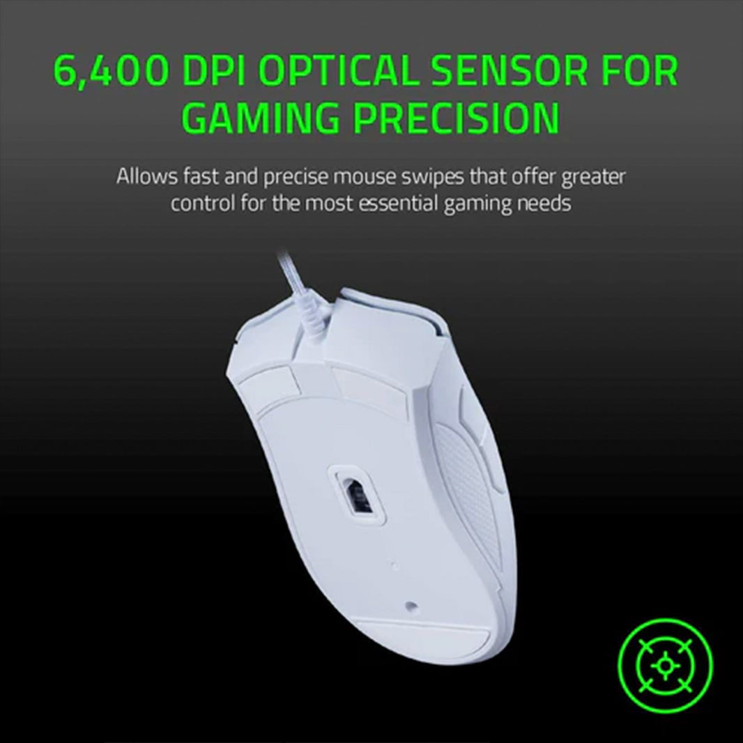 Death Razer White RAZER DEATHADDER ESSENTIAL WHITE EDITION – Octagon Computer Superstore