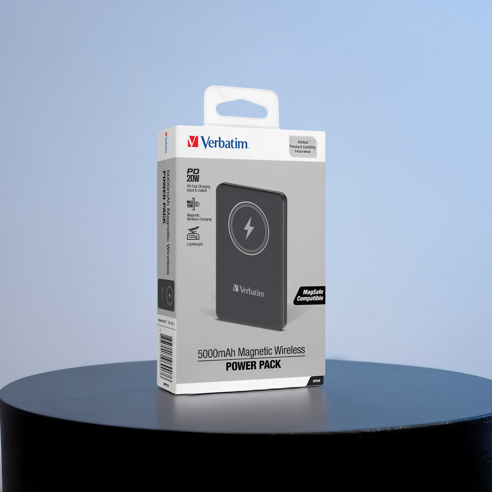 VERBATIM 66907 POWER PACK 5000MAH MAGNETIC WIRELESS CHARGING (BLACK)