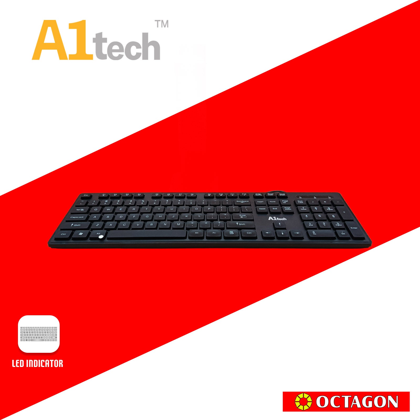 A1TECH AC-KB902-BK USB KEYBOARD 104 KEYS BLACK