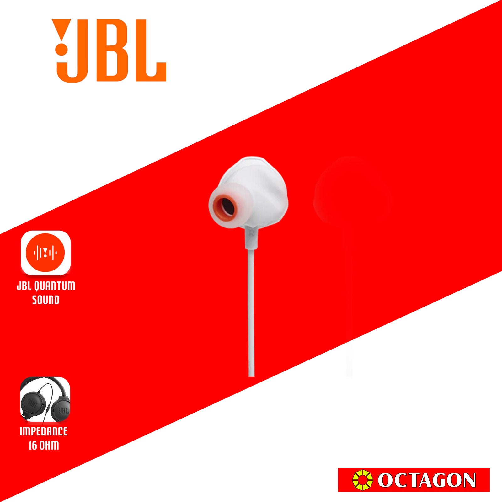 JBL QUANTUM 50 WHITE IN EAR EARPHONE