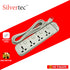 SILVERTEC NEW SV38-3M 4-OUTLET UNIVERSAL PLUG/ 4-SWITCH/ 3M/ 10A/ 2500W/ 250V IVORY POWER STRIP W/ SURGE PROTECTION