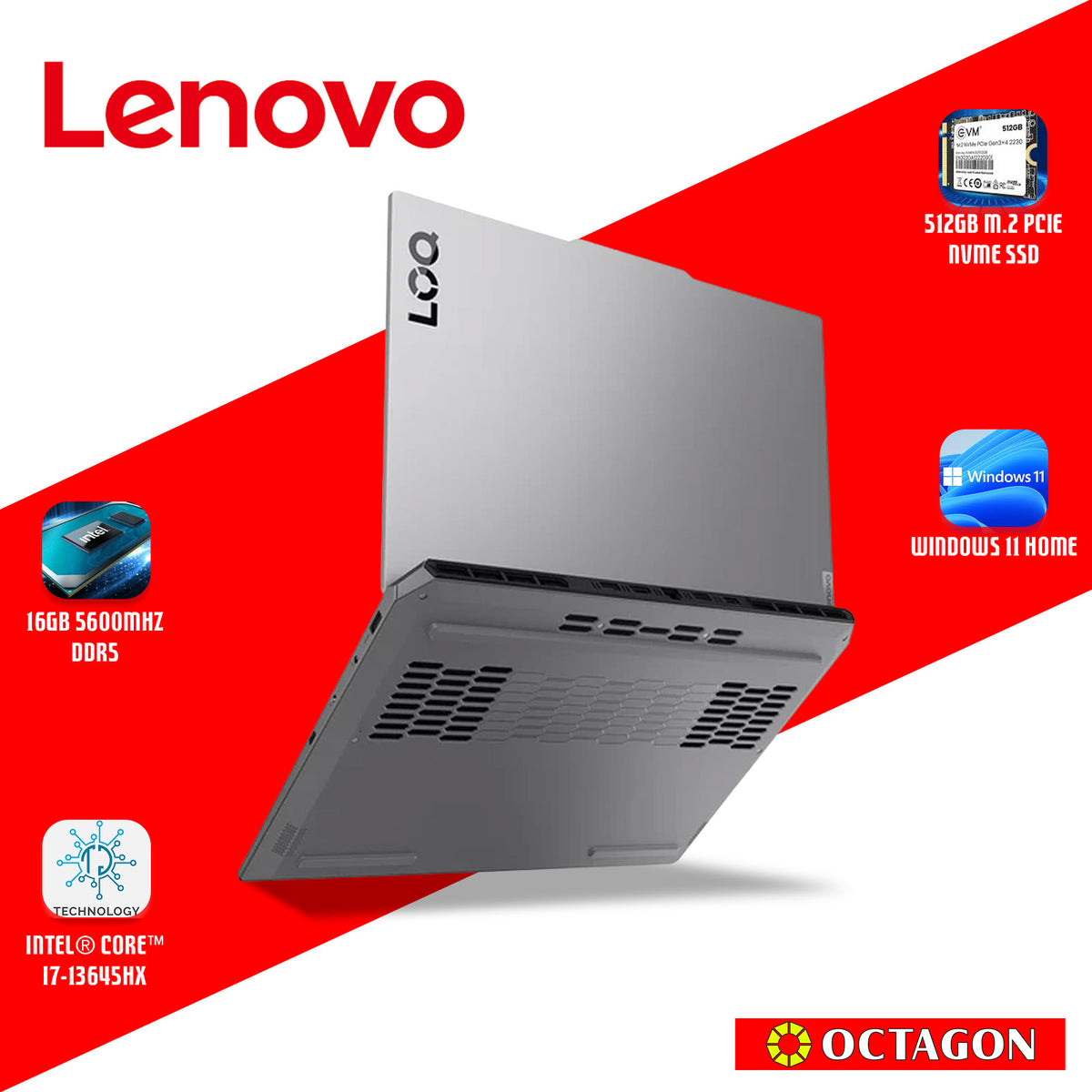 LENOVO LOQ-15 (83JE01AHPH)/ CORE I7 13645HX/ 16GB/ 512GB SSD/ 15.6 FHD (144HZ)/ WIN 11/ RTX 5050 8GB