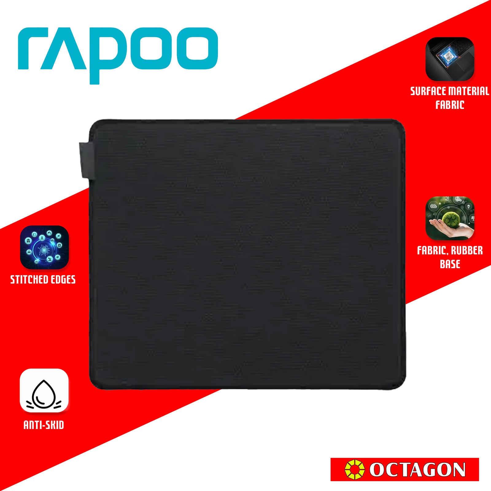 RAPOO V10S BLACK GAMING MOUSEPAD