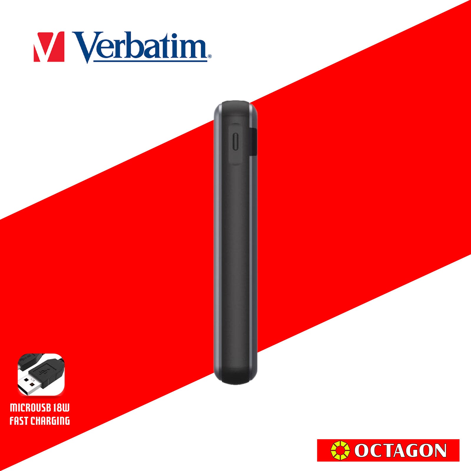VERBATIM 66628 POWER BANK 20000MAH / 22.5W ALUMINIUM - PD + QC3.0 (GREY)