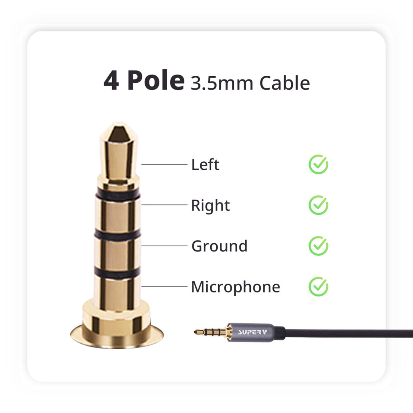SUPERV AF100 AUDIO 3.5MM AM/AF EXTENSION CABLE
