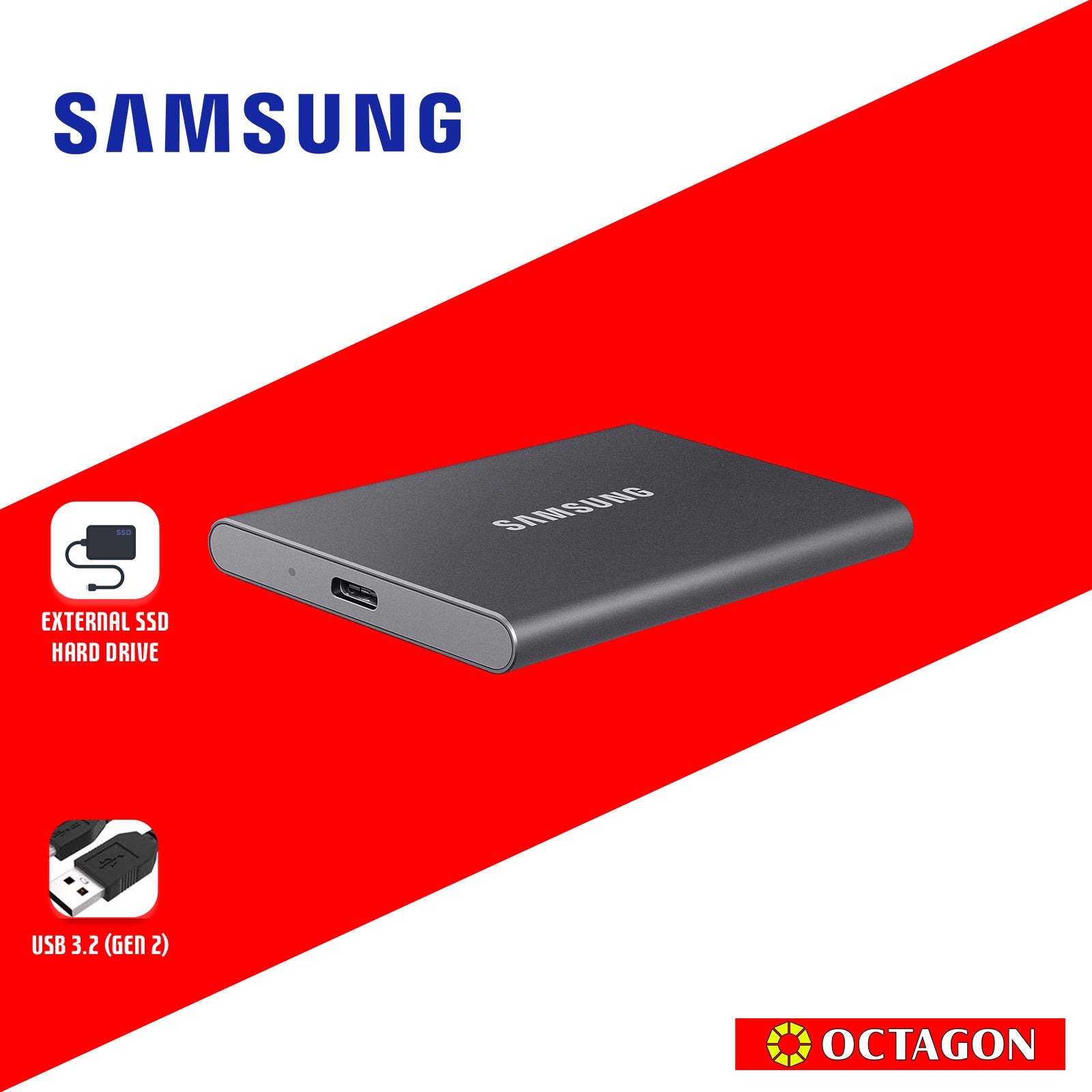 SAMSUNG T7 1TB TITAN GRAY PORTABLE SSD