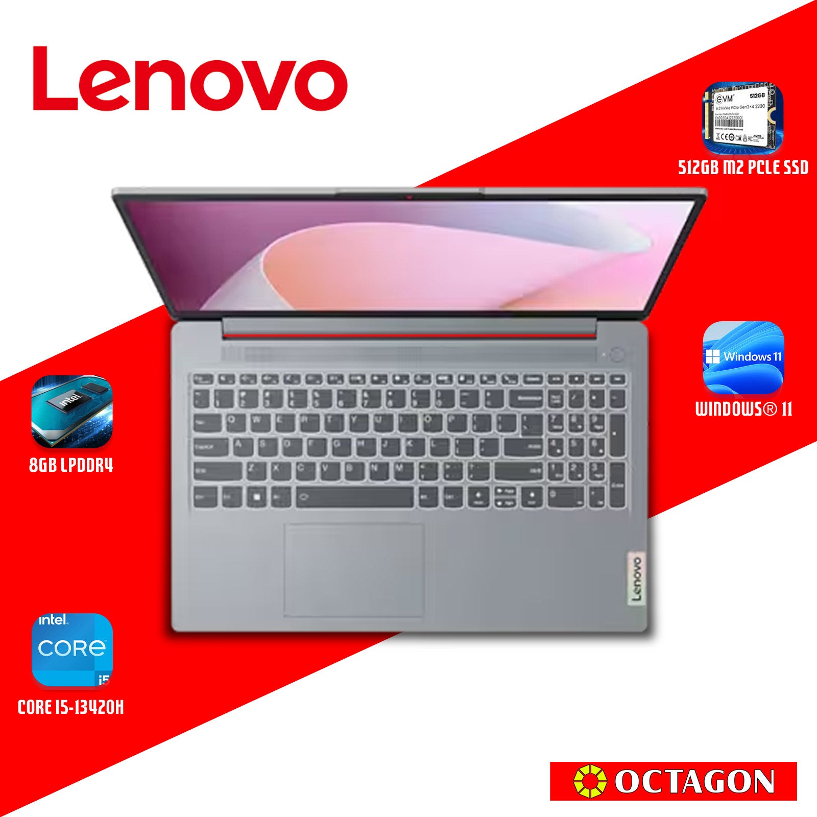 LENOVO IP S3I-15 (83K1014XPH)/ CORE I5-13420H/ 8GB/ 512GB SSD/ 15.3 WUXGA/ WIN 11/ OFFICE HOME 2024 + OFFICE 365 BASIC/ GRY