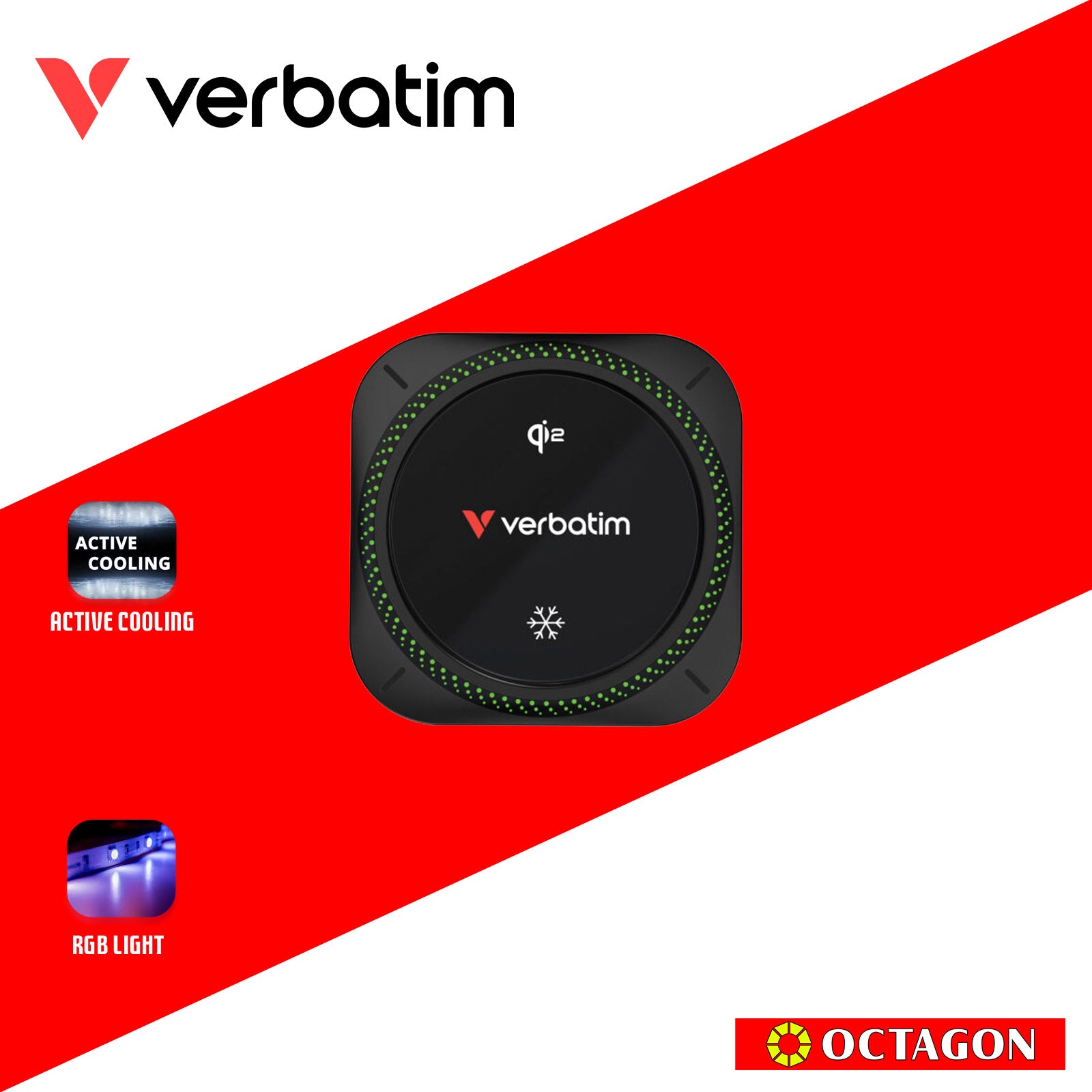 VERBATIM 31860 CHARGE N DRIVE QI2 MAGNETIC WIRELESS CAR CHARGER RGB CND-01