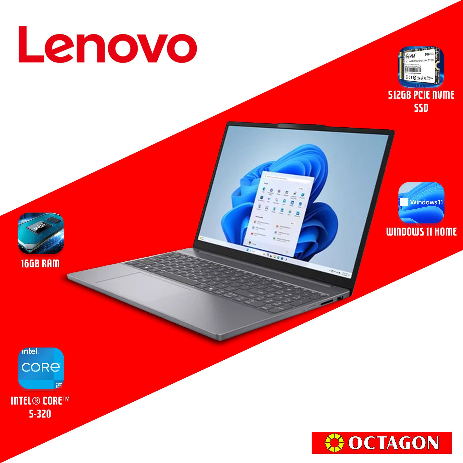 LENOVO IP S3I-15 (83RR007DPH)/ CORE 5-320/ 16GB/ 512GB SSD/ 15.3 WUXGA/ WIN 11/ OFFICE HOME 2024 + OFFICE 365 BASIC