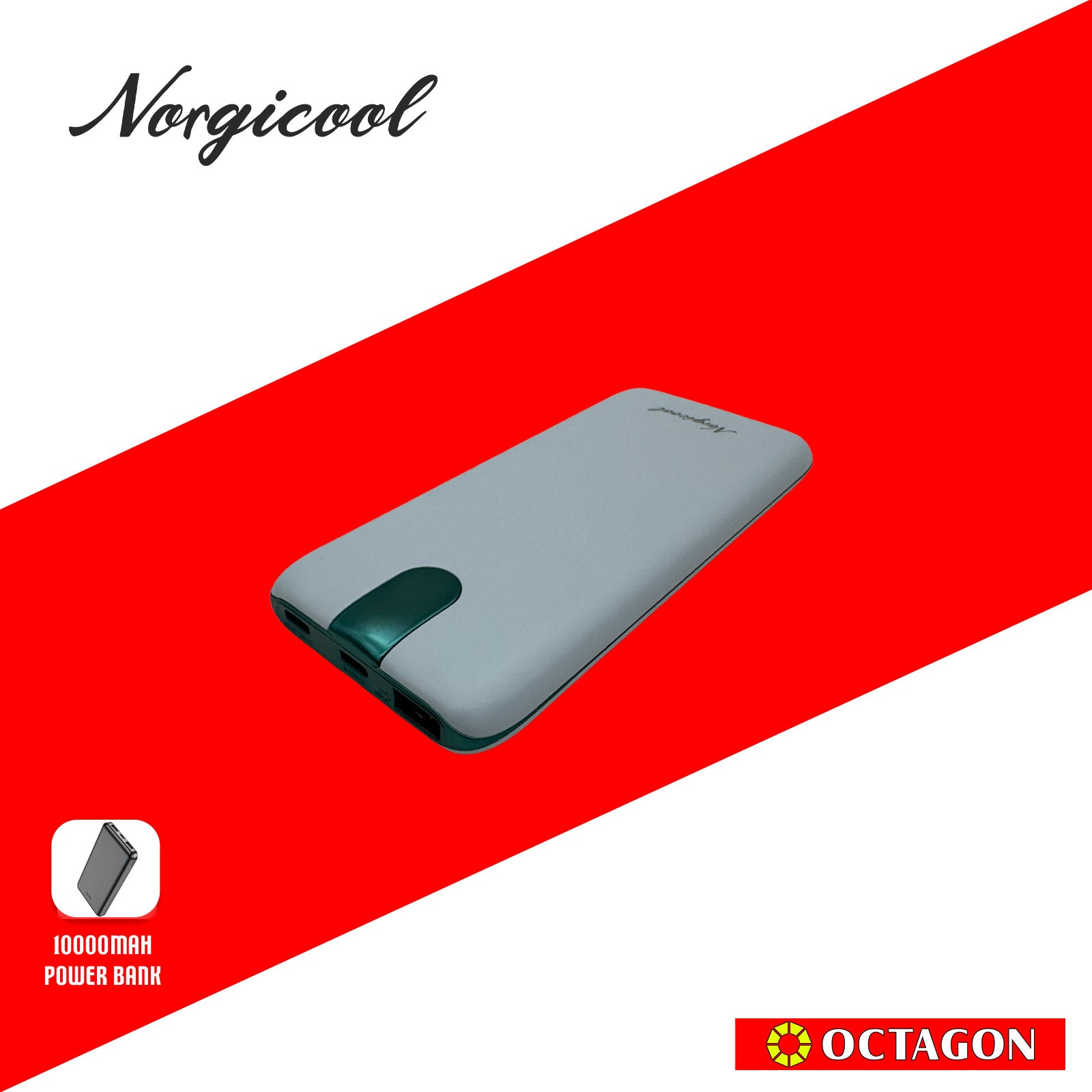 NORGICOOL NP026-BL PD20W 10000MAH W/ TYPE C AND LIGHTNING POWER BANK BLUE
