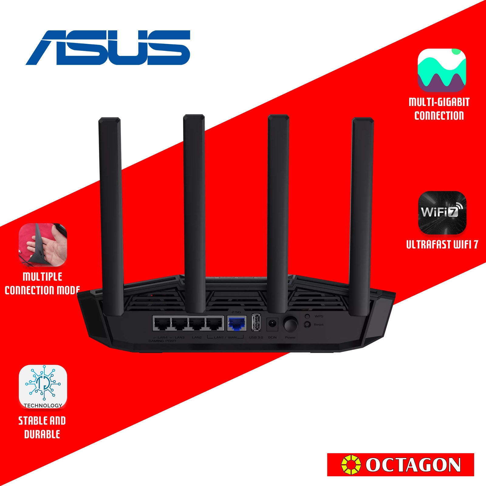 ASUS TUF GAMING BE3600 DUAL BAND WIFI 7 GAMING ROUTER