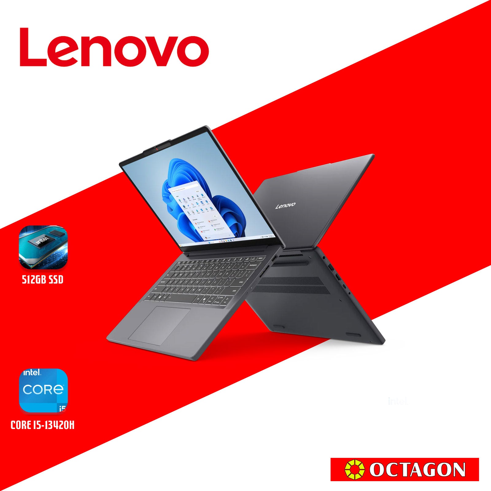LENOVO IP S3I-14 (83K0007XPH)/ CORE I5-13420H/ 8GB/ 512GB SSD/ 14/ WIN 11/ OFFICE HOME 2024 + OFFICE 365 BASIC/ GRY