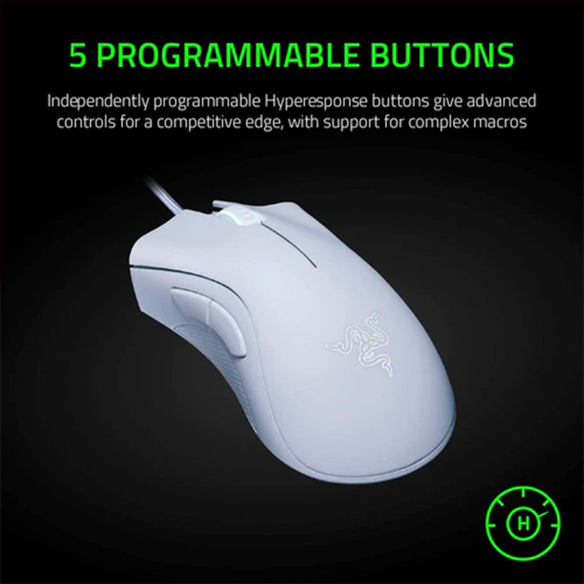 Death Razer White RAZER DEATHADDER ESSENTIAL WHITE EDITION – Octagon Computer Superstore