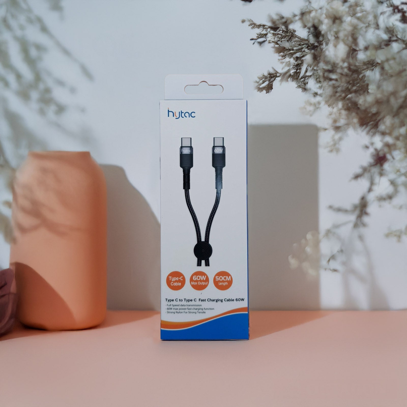 HYTAC HCC204CC TYPE C TO TYPE C FAST CHARGING CABLE 60W 50CM BLACK