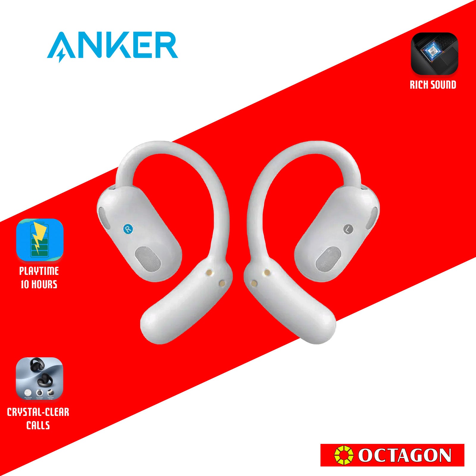 ANKER A3874H21 AEROFIT 2 WHITE EARBUDS SOUNDCORE