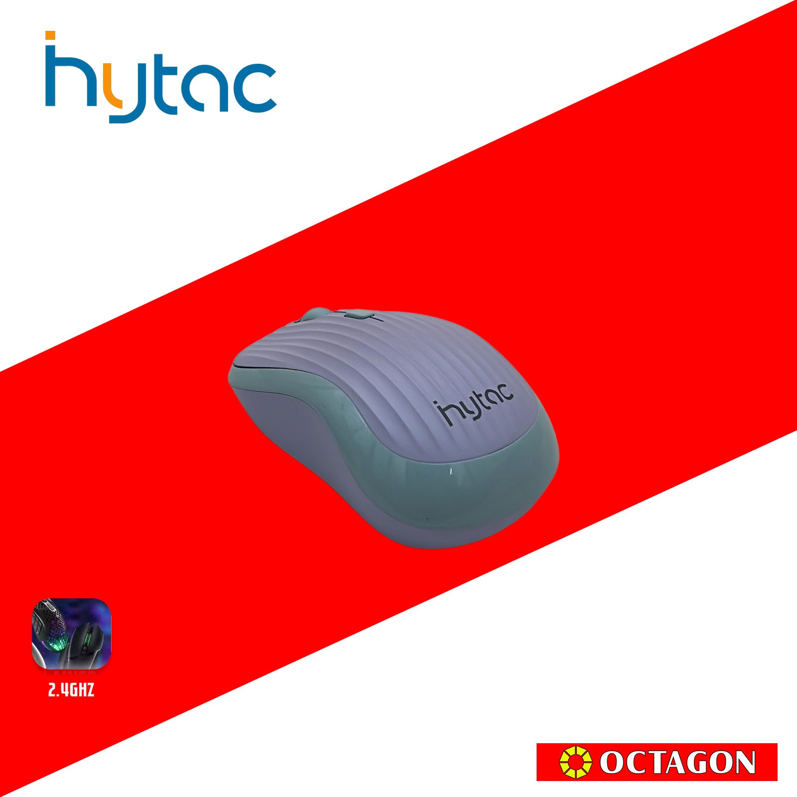 HYTAC HGS637 LILAC PURPLE 1600DPI DUAL MODE RECHARGEABLE SILENT WIRELESS MOUSE