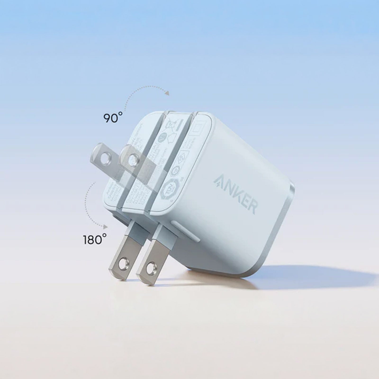 ANKER NANO A121DJ21 WHITE CHARGER 45W 1C DOUBLE FOLDED PIN W/FUN SCREEN DISPLAY