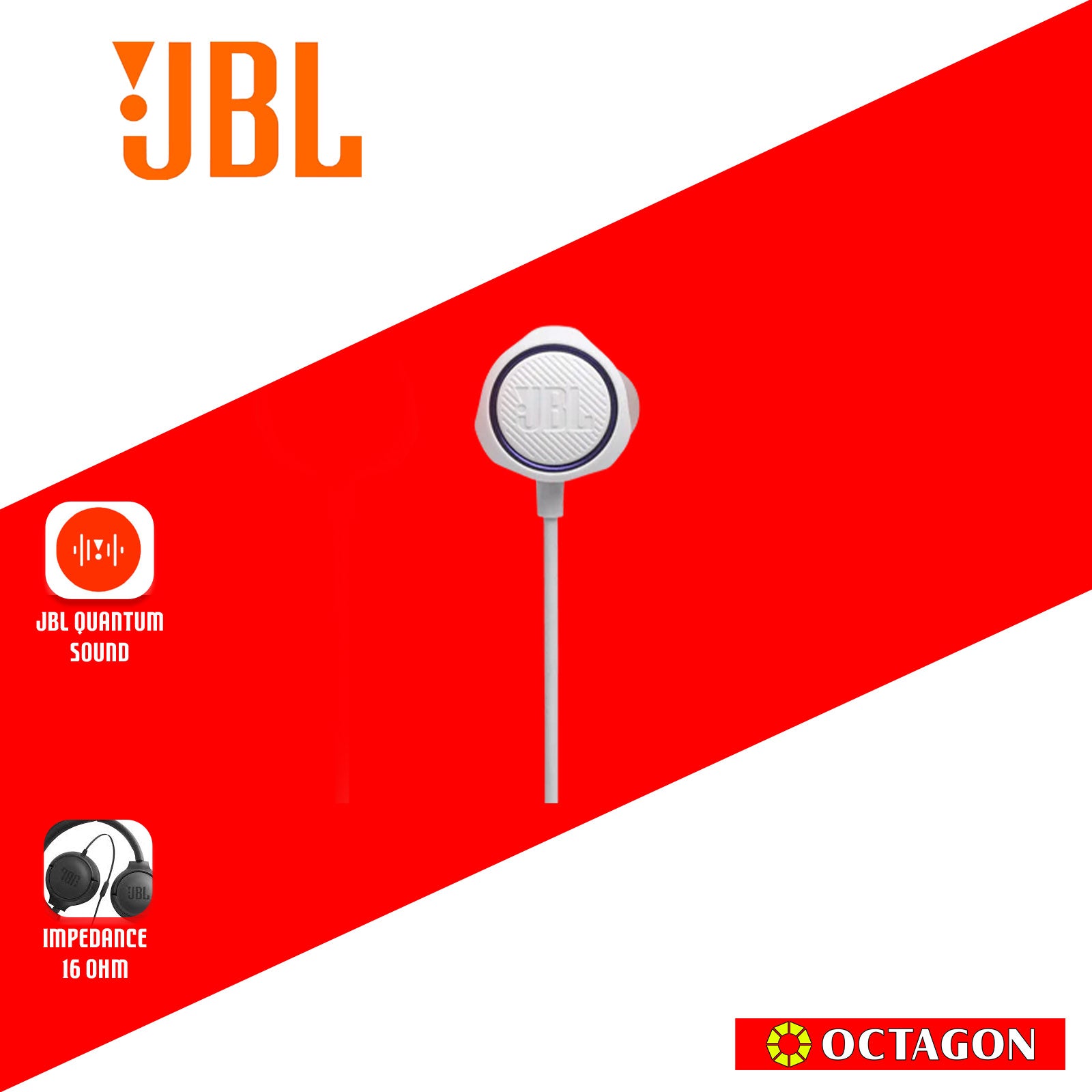 JBL QUANTUM 50 WHITE IN EAR EARPHONE
