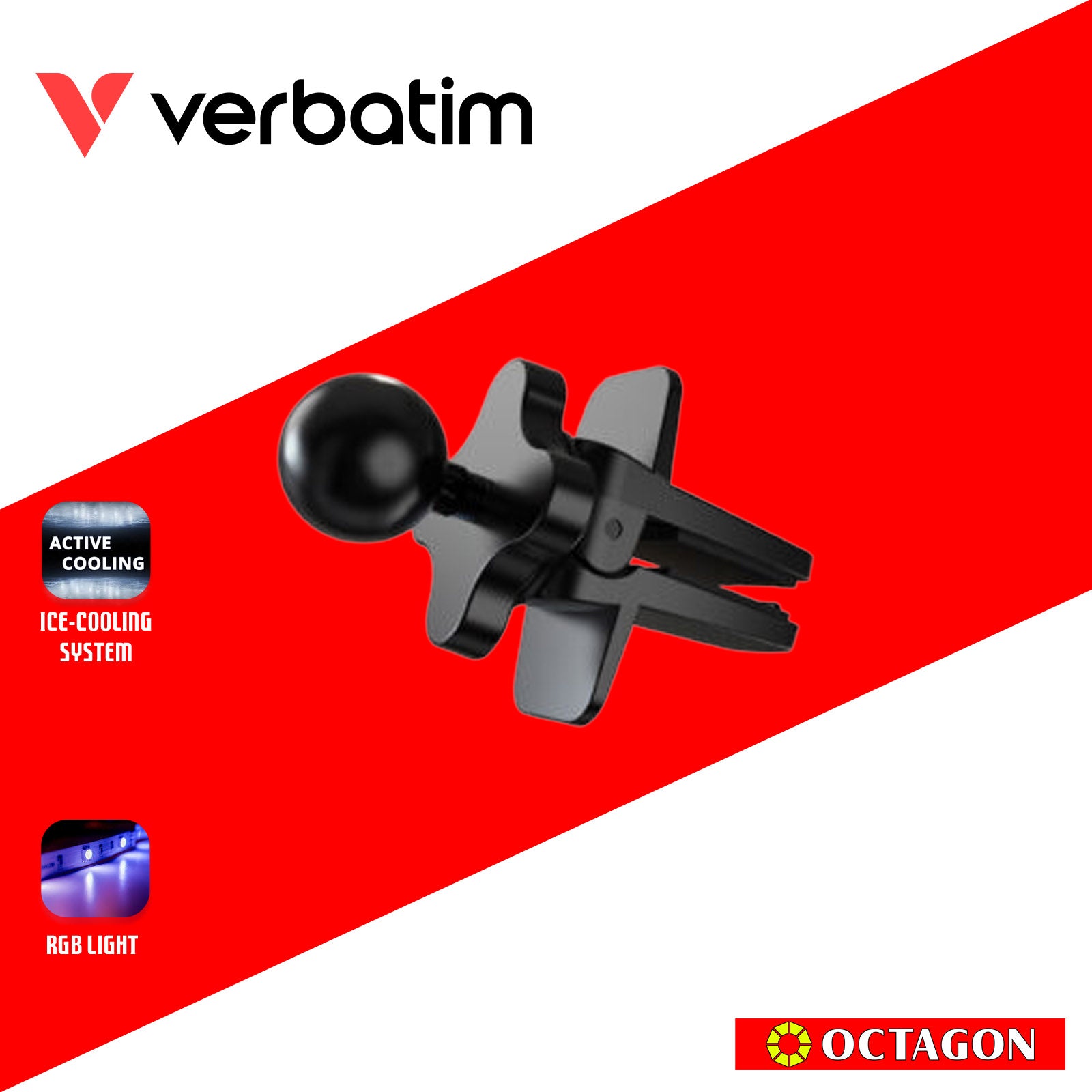 VERBATIM 31862 CHARGE N DRIVE QI1 MAGNETIC WIRELESS CHARGER RGB CND-03