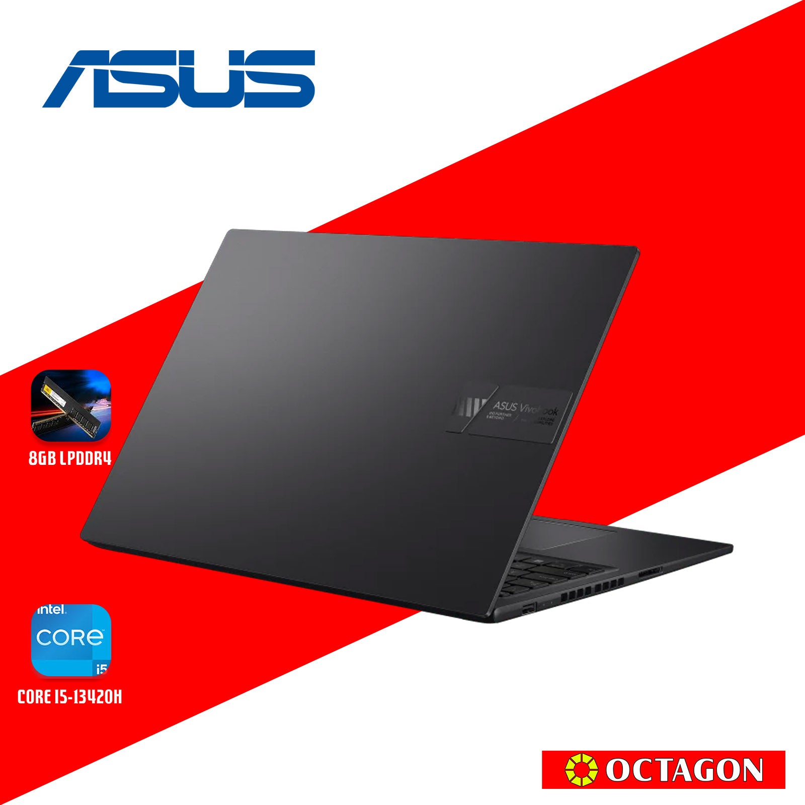 ASUS VIVOBOOK 16X K3605VC-RP493W/ CORE I5-13420H/ 8GB/ 512GB SSD/ 16 WUXGA/ WIN 11/ RTX3050 4GDG/ BLK (BAG INSIDE)