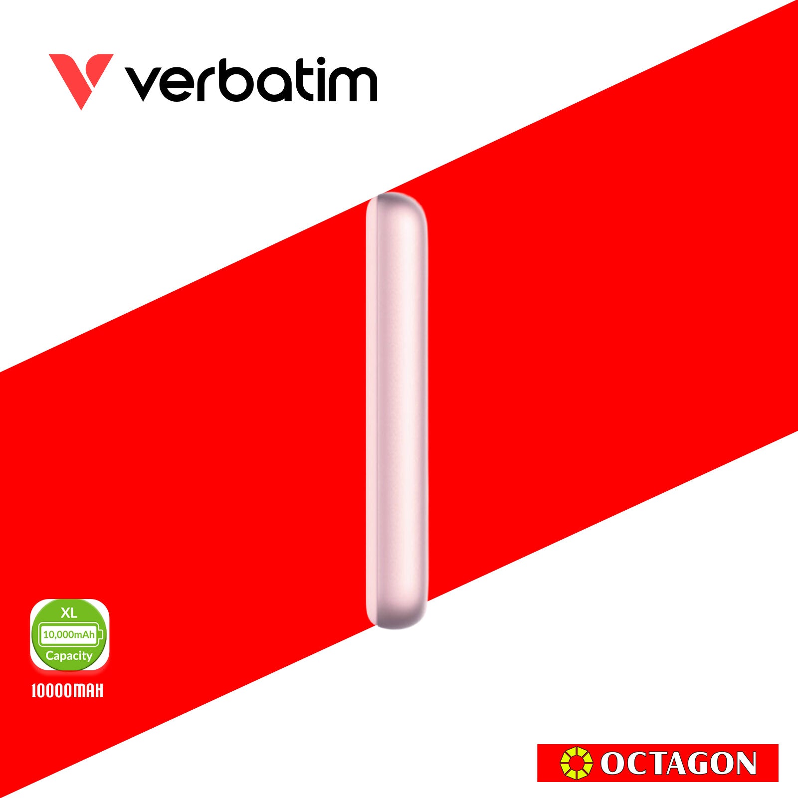 VERBATIM 32248 MAGNETIC WL 10000 MAH POWER PACK MCP - PD 20W MWC 15W PINK