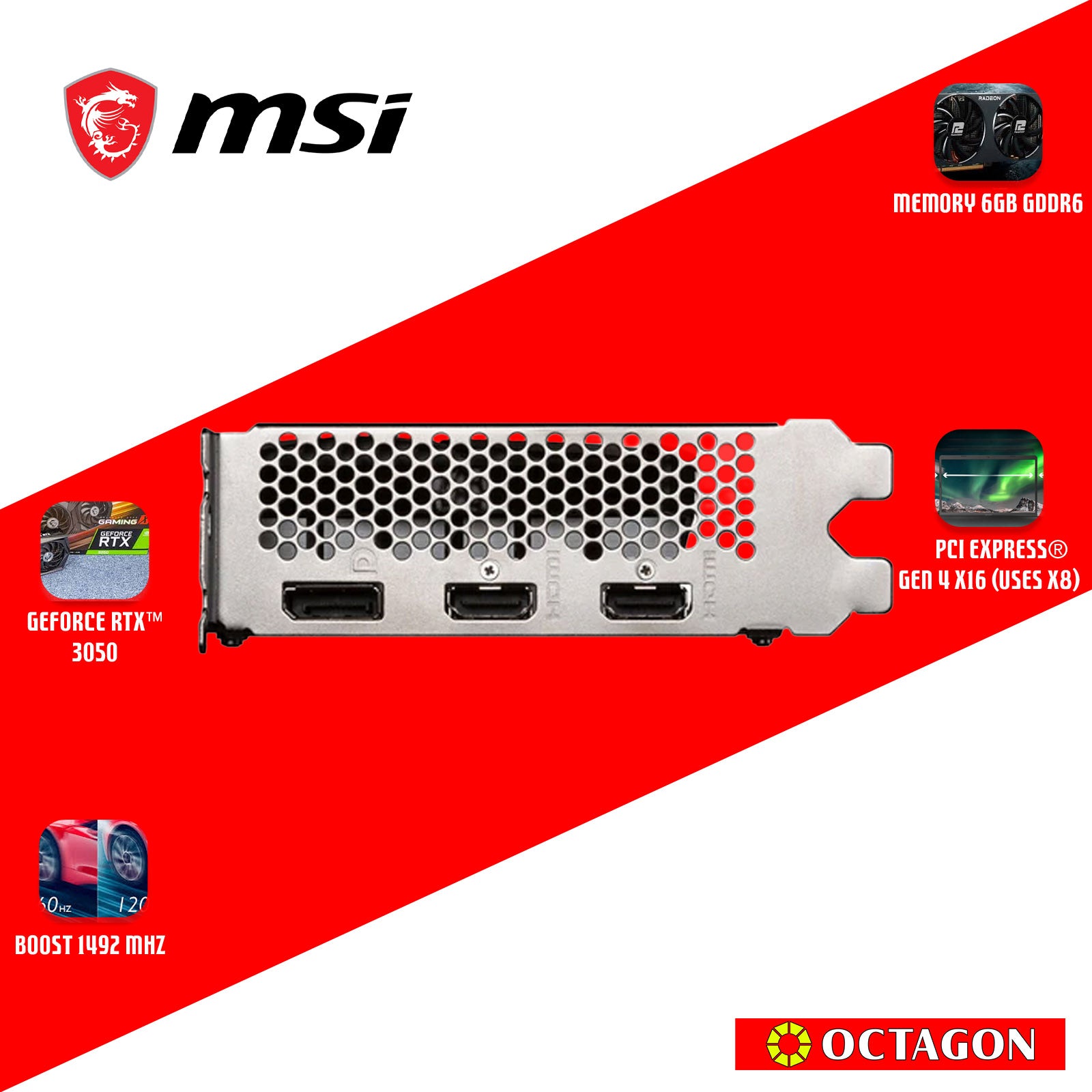 MSI RTX3050 VENTUS 2X 6G OC