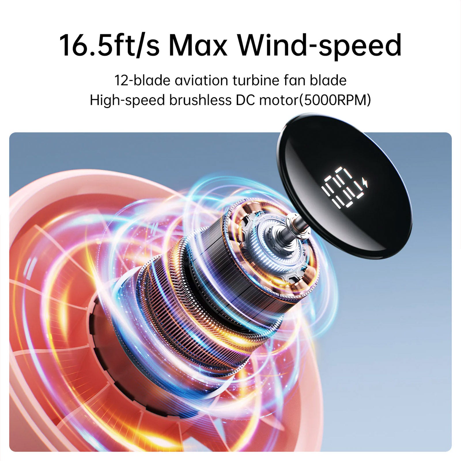 JISULIFE LIFE4 3600MAH BLACK HANDHELD FAN